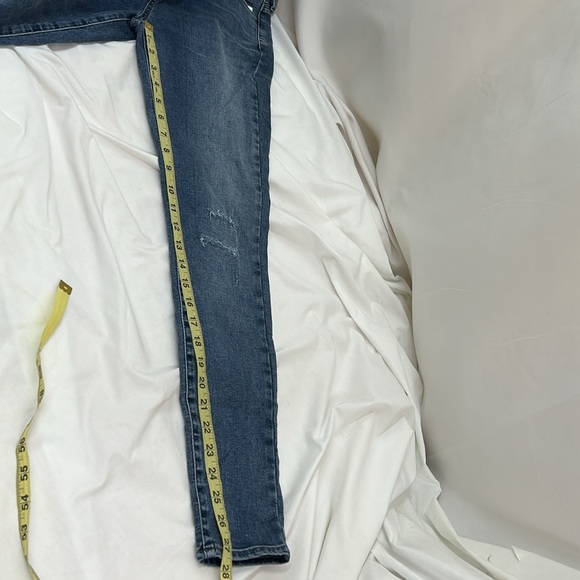 Pacsun Distressed Ripped Perfect Fit Jegging Beach Blue Denim Jeans Size 27 - Picture 7 of 9